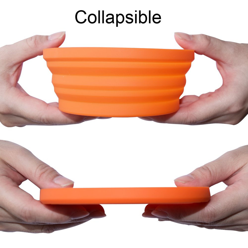 Ecoart Silicone Expandable Collapsible Bowl for Travel Camping Hiking, Blue (1 Pack)