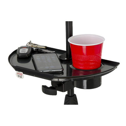 Gator Frameworks Microphone Stand Accessory Tray with Drink Holder and Guitar Pick Tab, 12" x 7" (GFW-MIC-ACCTRAY)