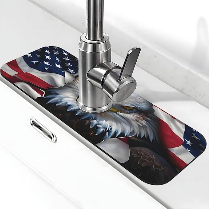 American Eagle Flag Kitchen sink faucet pad, strong water absorption, anti slip