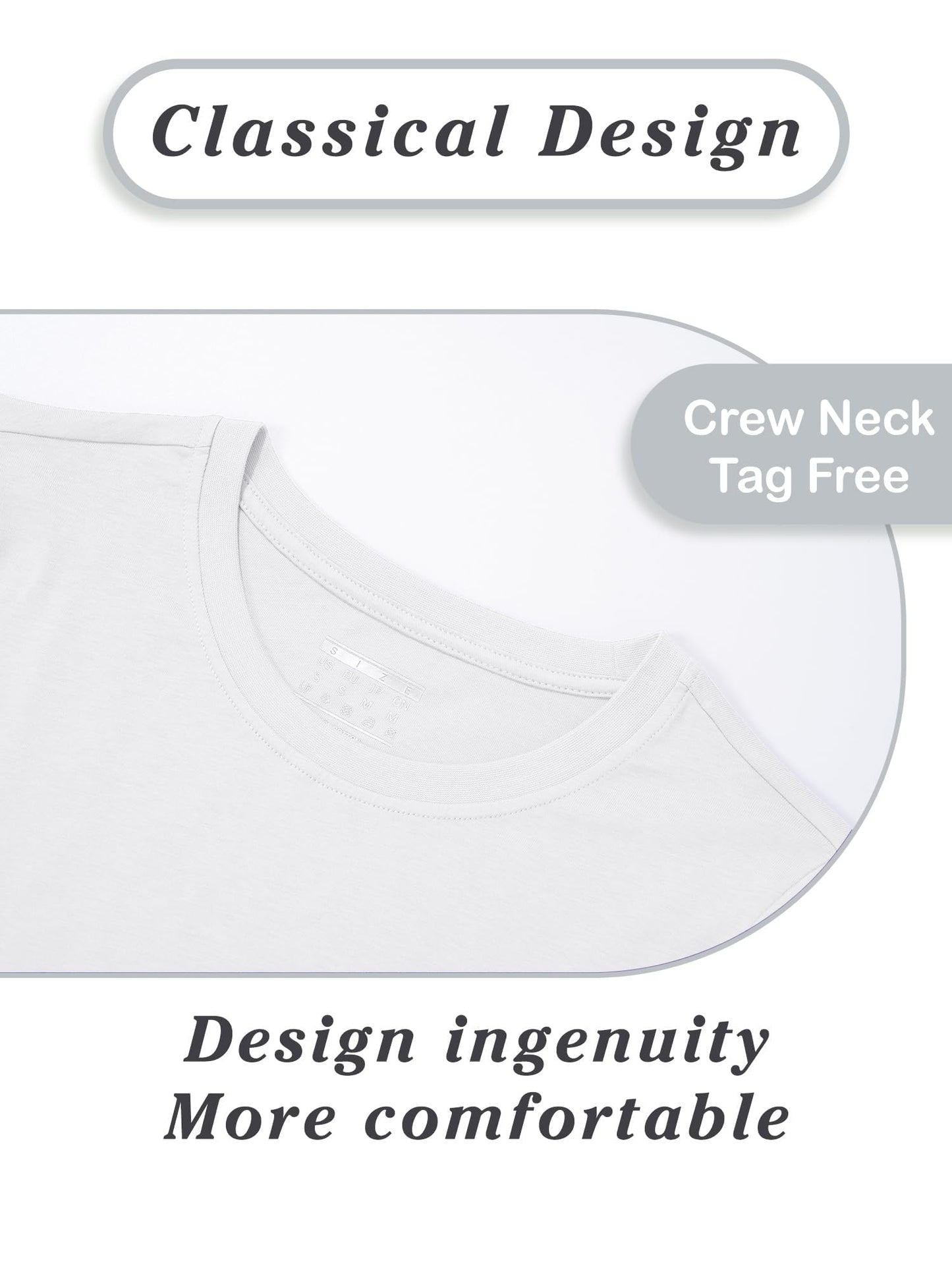 SMENG Ladies Cotton Tee Long-Sleeve Shirts Wicking Soft Crew-Neck T-Shirt Basic Solid Color Classic-Fit Shirt White L