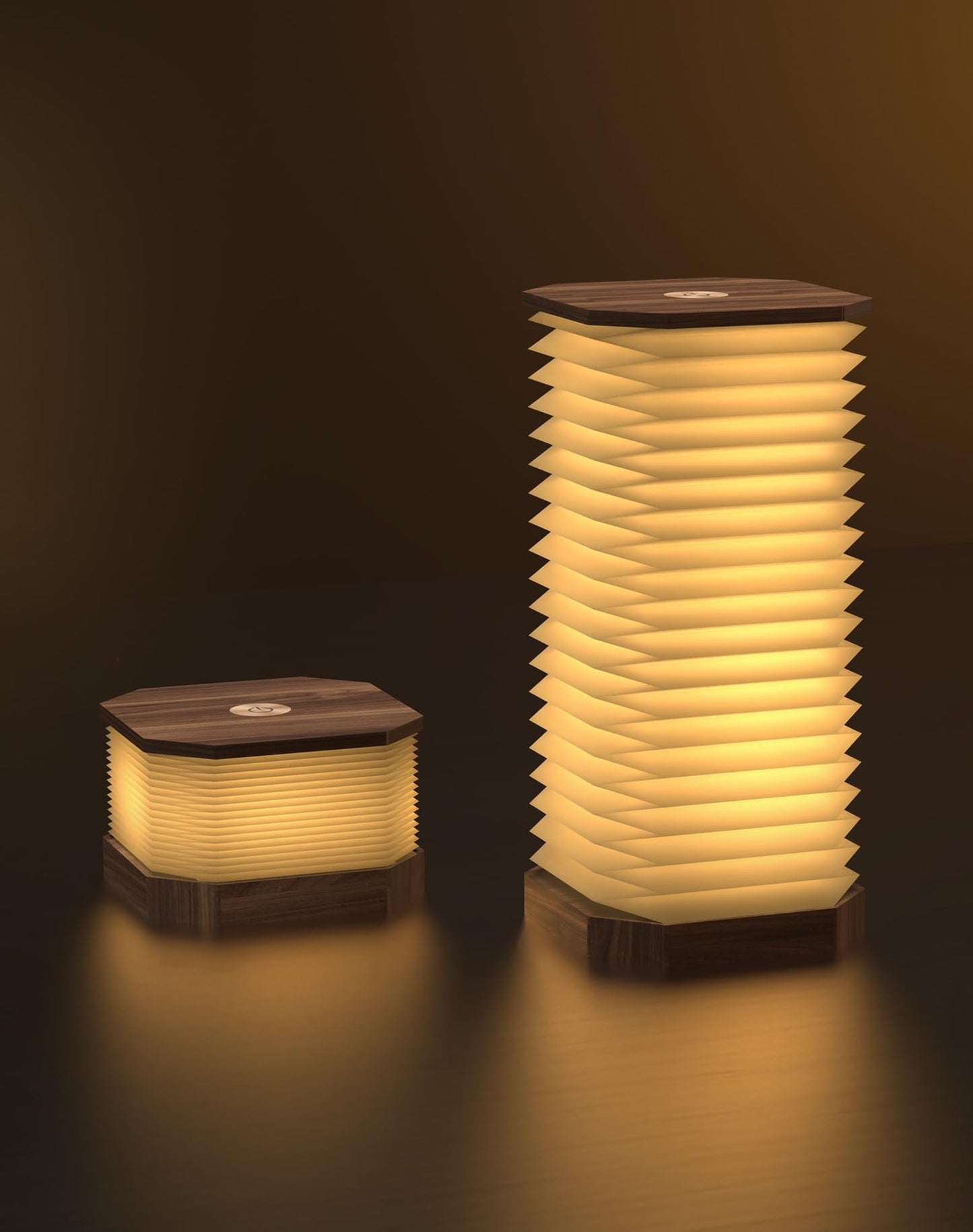 ZBOLE Bedside Table Lamp for Bedroom, Vertical Accordion Lamp with Warm Light, Adjustable Height & Brightness, USB Charging, Study Reading Light for Living Room, College Dorm, Home, Office