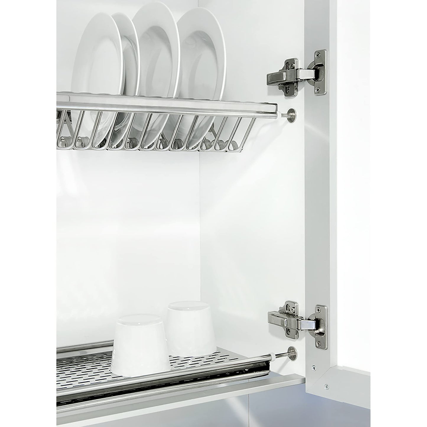 Emuca - Stainless Steel Dish Drying Rack for Standard 50 cm Width Kitchen Cabinet, Inner Width Module 435-470 mm