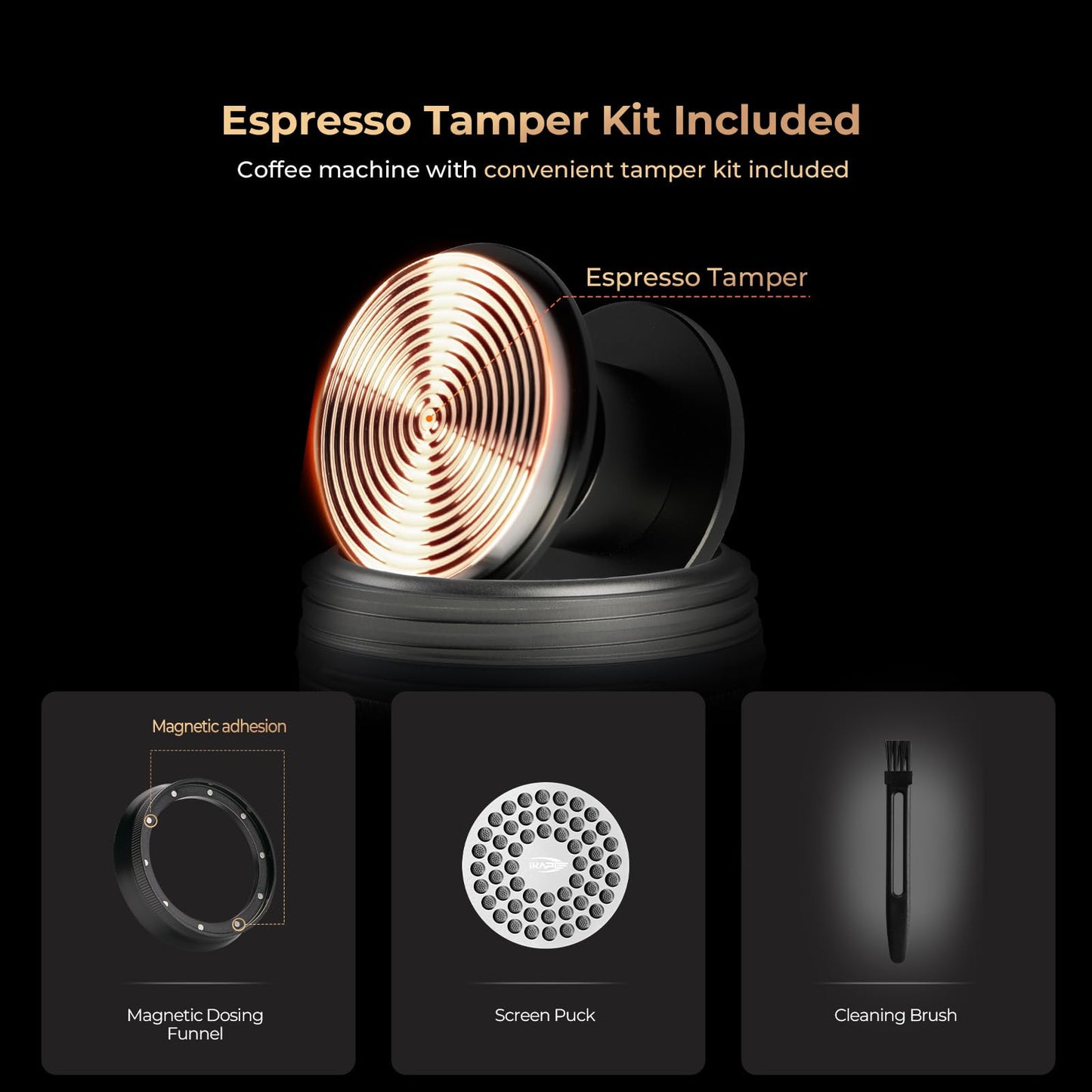 IKAPE KAPO K2 Portable Espresso Machine with Bl uetooth APP Connect & 51mm Bottomless Basket, Electric Coffee Maker 20 Bar Pressure, for Home, Travel, Camping