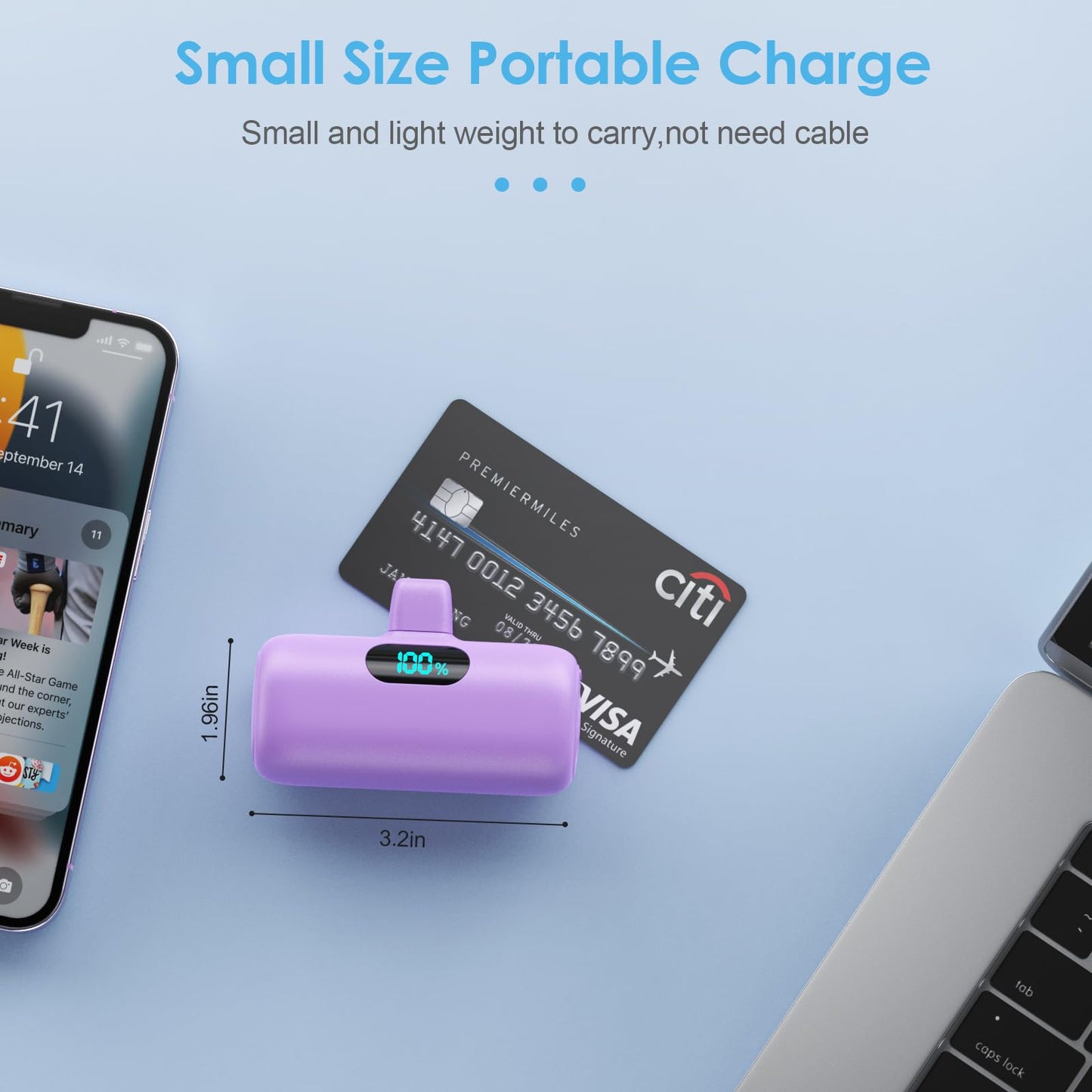 Small Portable Charger for iPhone,Upgraded 5000mAh PD Fast Charging Power Bank,Mini Battery Pack Backup Charger Compatible with iPhone 14/14 Pro Max/13/13 Pro/12 Pro/11/XS/XR/X/8/7/6 etc-Black