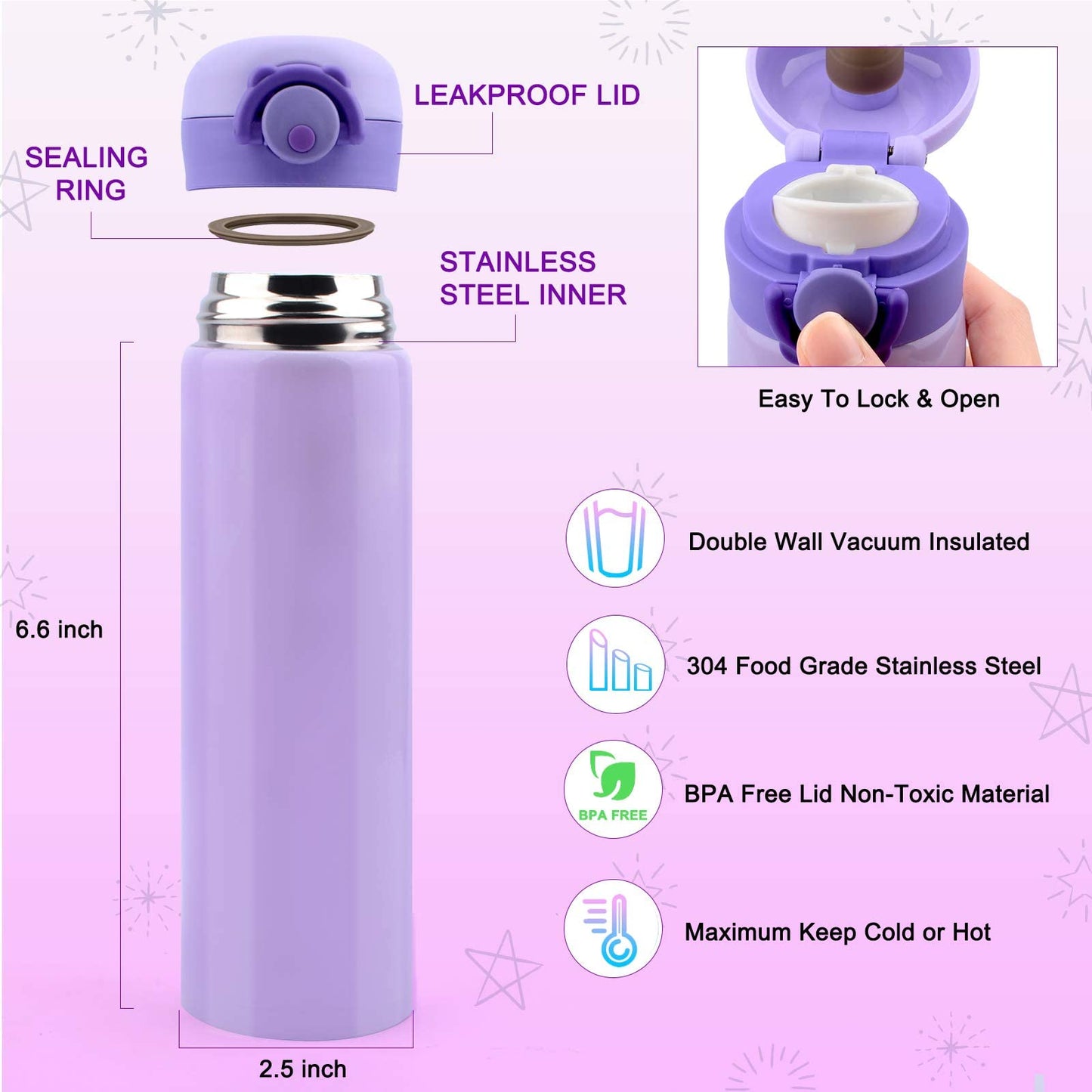 Gifts for Girls Age 4-12, Birthday Gifts Presents for Girls 5 6 7 8 9 10 11 Year Old, Back to School DIY Water Bottle and Baseball Cap Toys for Girl Craft Kit, Decorate Your Own Water Bottle Kids