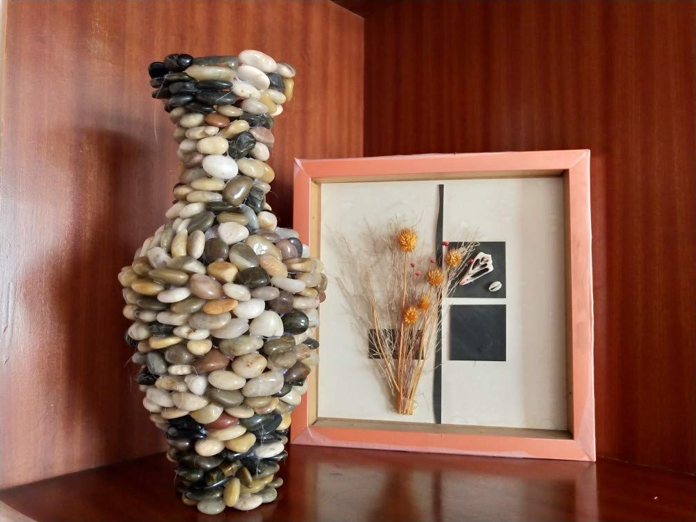 10lb Natural Decorative Polished Mixed Pebbles - Pebbles Polished Gravel,0.5-1.2 inch Small Decorative River Rock Stones for Fresh Water Fish Animal Plant Aquariums, Landscaping, Home Decor etc.