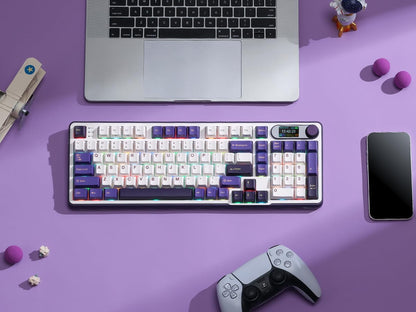 RK ROYAL KLUDGE S98 Mechanical Keyboard w/Smart Display & Knob, Top Mount 96% Wireless Mechanical Keyboard BT/2.4G/USB-C, Hot Swappable, Software Support, Creamy Sounding, 98 Keys