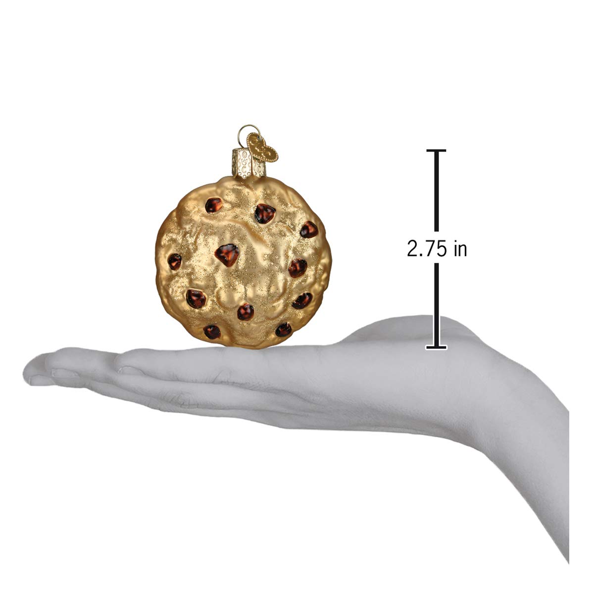 Old World Christmas Chocolate Chip Cookie Glass Blown Ornament for Christmas Tree, Handcrafted Holiday Decoration, Dessert - Cookie Collection