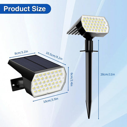 Solar Spot Lights Outdoor Waterproof, 3 Modes Landscape Spotlights, Dusk to Dawn Solar Powered Flood Wall Lights for Outside, Solar Garden Lights for Yard Porch (4PACK)