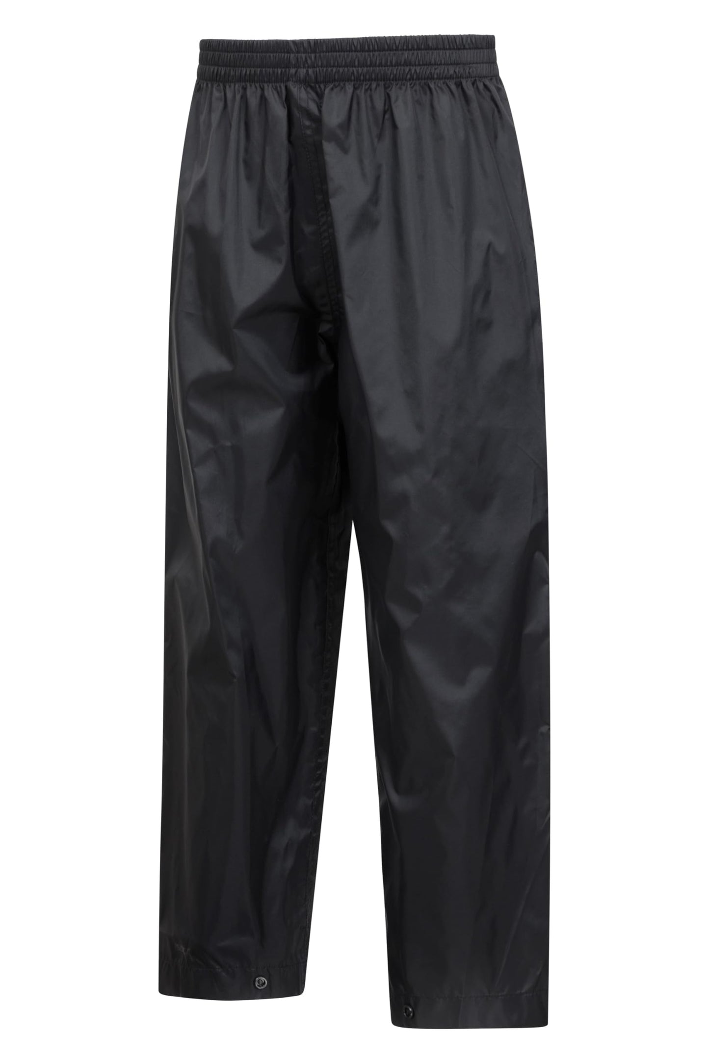 Mountain Warehouse Pakka Kids Waterproof Over Trousers - Taped Seams Rain Pants, Lightweight, Rip-Stop, Packaway Bag - for Autumn Winter, Walking, Travelling Black Kids Size 11-12 Years