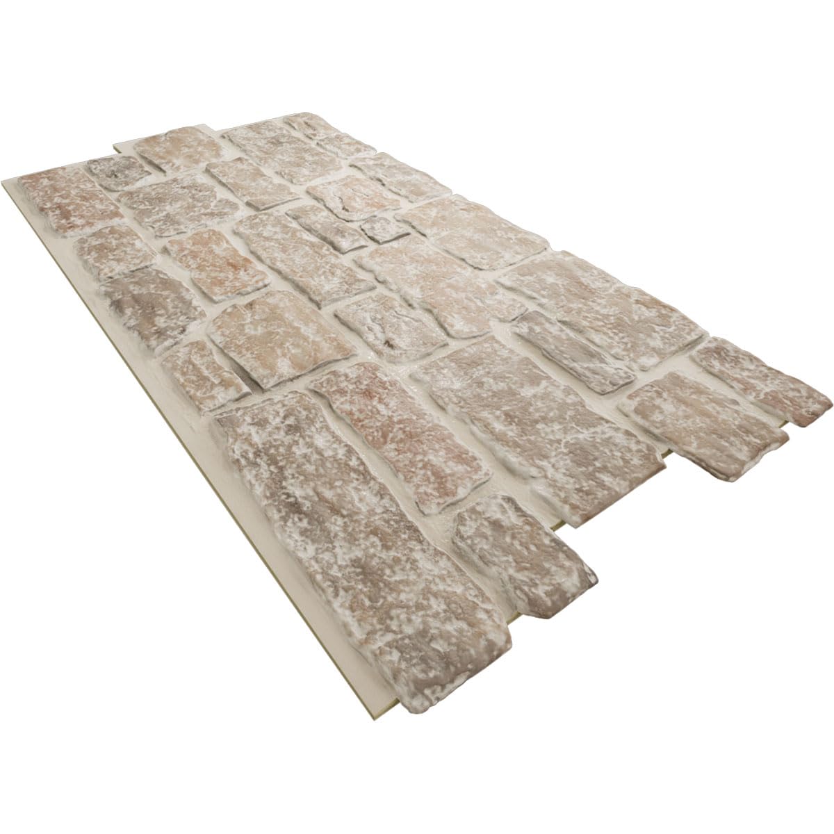 EverStone Cobblestone Faux Stone Panel, 48"W x 23 3/4"H x 1 1/8"D, Flintstone Color