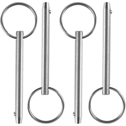 4 Pack Quick Release Pin, Diameter 1/4"(6.3mm), Overall Length 3"(76mm), Usable Length 2.4"(61mm), Full 316 Stainless Steel, Bimini Top Pin, Marine Hardware