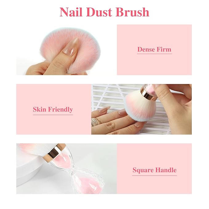 Nail Dust Brush for Acrylic Nails, Soft Brush Nail Art Dust Powder Remover