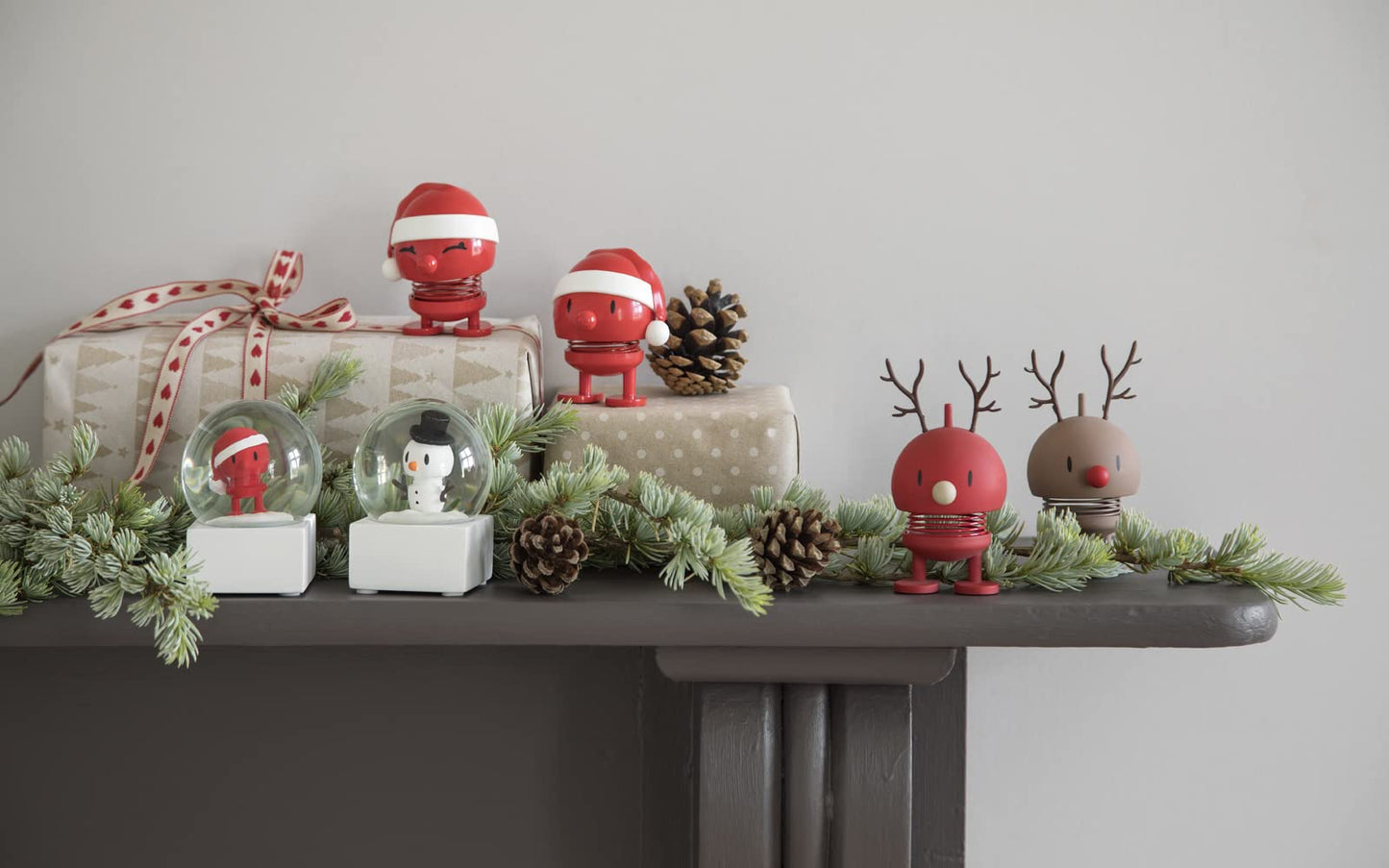 Hoptimist Baby Reindeer Bumble, Berry, Home Decor Ornament - Danish Design, Plastic W/Metal Spring, Small - Creates Cheerful Movement