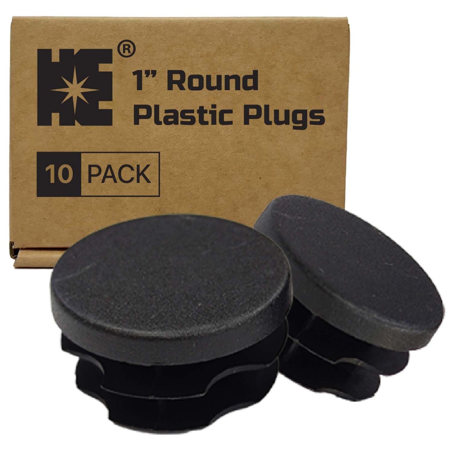 Cosmostar Outer Diameter 1" (25.4 mm) Round Plastic Plugs – Fits 0.85"–0.92" ID Tubes – Black End Caps, 10 Pack