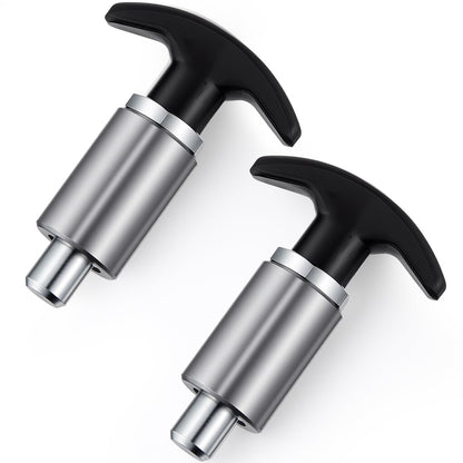 Otoolling 2 Pcs Steel Handle Locking Spring Loaded Pull Pin T Knob Spring Plunger Loaded Pull Pop Pin Shank Knob Plastic Handle for Welding Shelve Industrial Rack System Fitness 3.15 Inch (1/2 Inch)