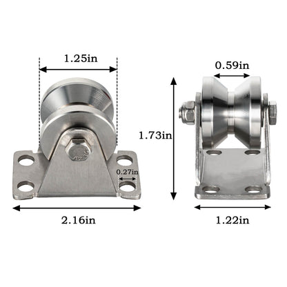 SHINICO 32mm Cable Pulley Wheel Wall Mount, Bearings Inside, V Style Stainless Steel Rope Pulley for Pulley System, Sliding Gate 1Pcs