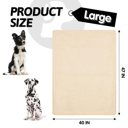 furrybaby Premium Soft Dog Blanket for Medium Small Dogs Puppy Cat Washable Sherpa Fleece 100x120 cm Pet Throw for Bed Furniture Couch Sofa Protection(Large, Beige Blanket)