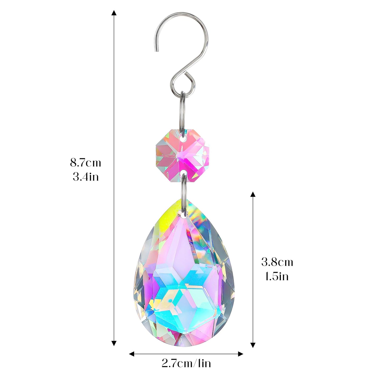 H&D HYALINE & DORA 3Inch Crystal Suncatcher Bauhinia Prisms Pendants 10Pcs Chandelier Crystals Replacement Hanging Sun Catcher Beads for DIY Arts Crafts Decor (AB)