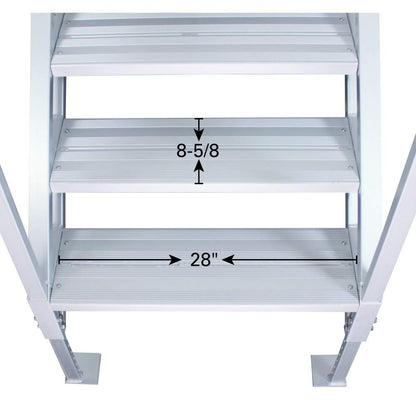Extreme Max 3005.4281 Jumbo-Tread Universal Mount Dock Stairs with Railing - 6-Step