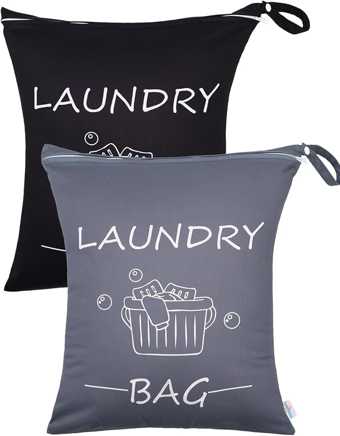 babygoal Travel Laundry Bags 2 Pack, Gym and Swimming-Washable Waterproof Wet