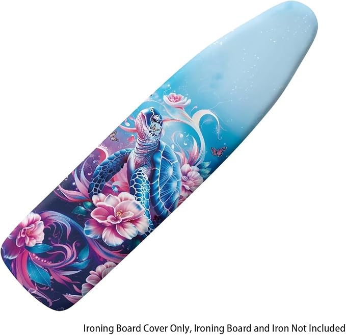 Sprowallow Turtle Flowers Ironing Board Covers Heavy-Duty Elastic Edge Iron
