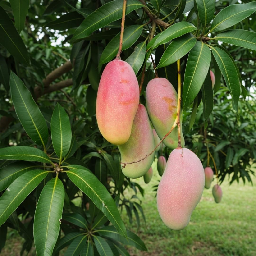 Live Maha Chanok Mango Tree Plant, Grafted Mango Tree, Sweet Fruit Live Plant, 2-3 Feet Tall in 3 Gallon Pot for Planting, No Ship to CA
