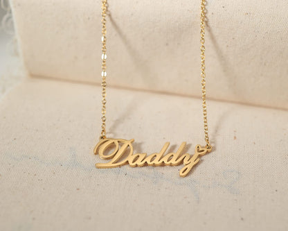 GR859C Personalized Name Necklace for Women Custom Stainless Steel Necklace with Adjustable Chain Gift for Her Wife Mother Day Birthday Christmas