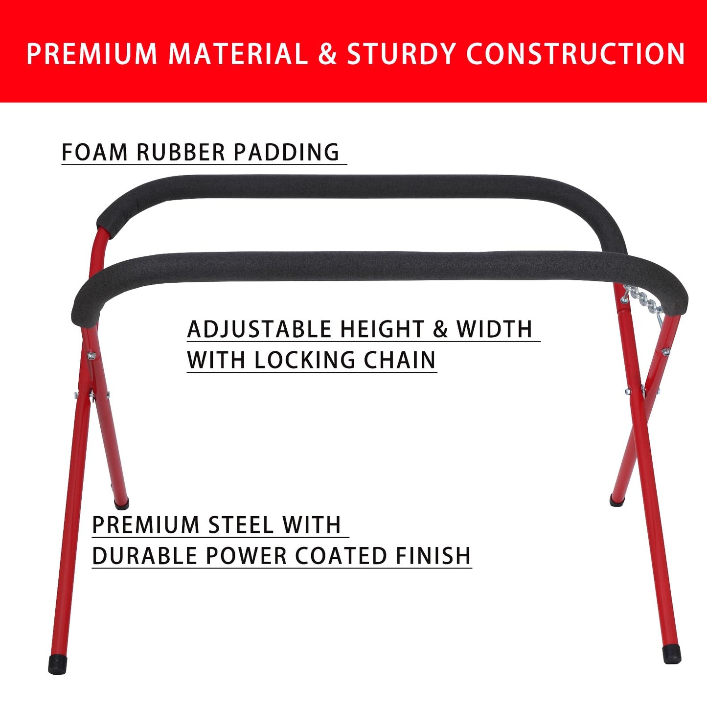 Portable Workbench Folding Work Stand, 2Pack 1,000 Pound Capacity Foldable Work Table, Heavy-Duty Bumper Stand for Garage and Shop in Red