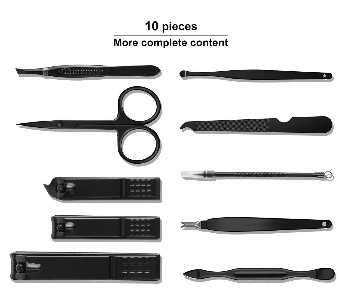 Manicure Set, Travel Mini Nail Clippers Kit Pedicure Care Tools, 10pcs Stainless Steel Grooming kit (Pink)