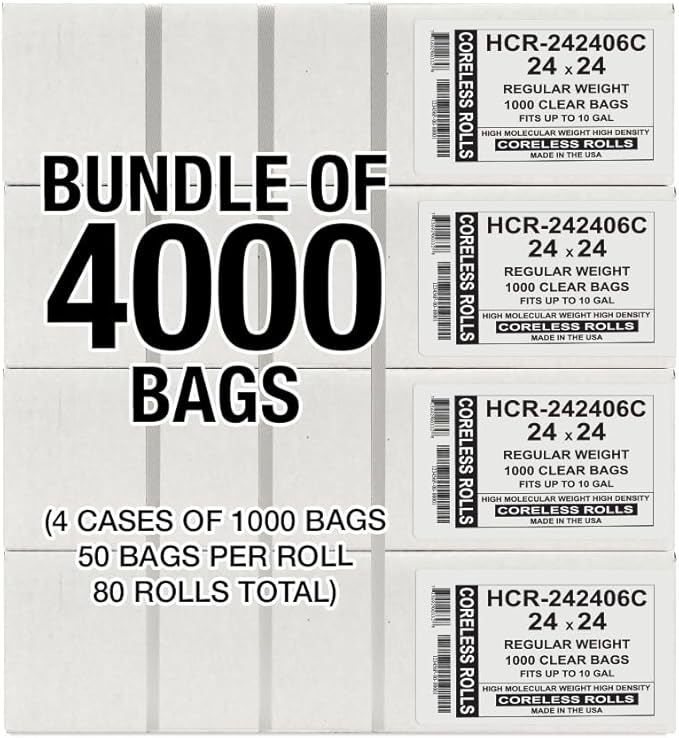 Aluf Plastics High Density Trash Bags, 10 Gallon, 6 Micron,