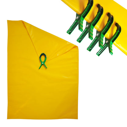3.3' x 4.9' 17KV High Voltage Insulating Blanket with 4 Safety Clamps - EVA Electrical Insulated Mat for Substation Distribution Room, Yellow