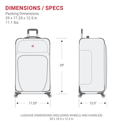 SWISSGEAR Sion Softside Expandable Spinner Luggage Durable Lightweight Travel Suitcase, Burgundy, Checked-Large