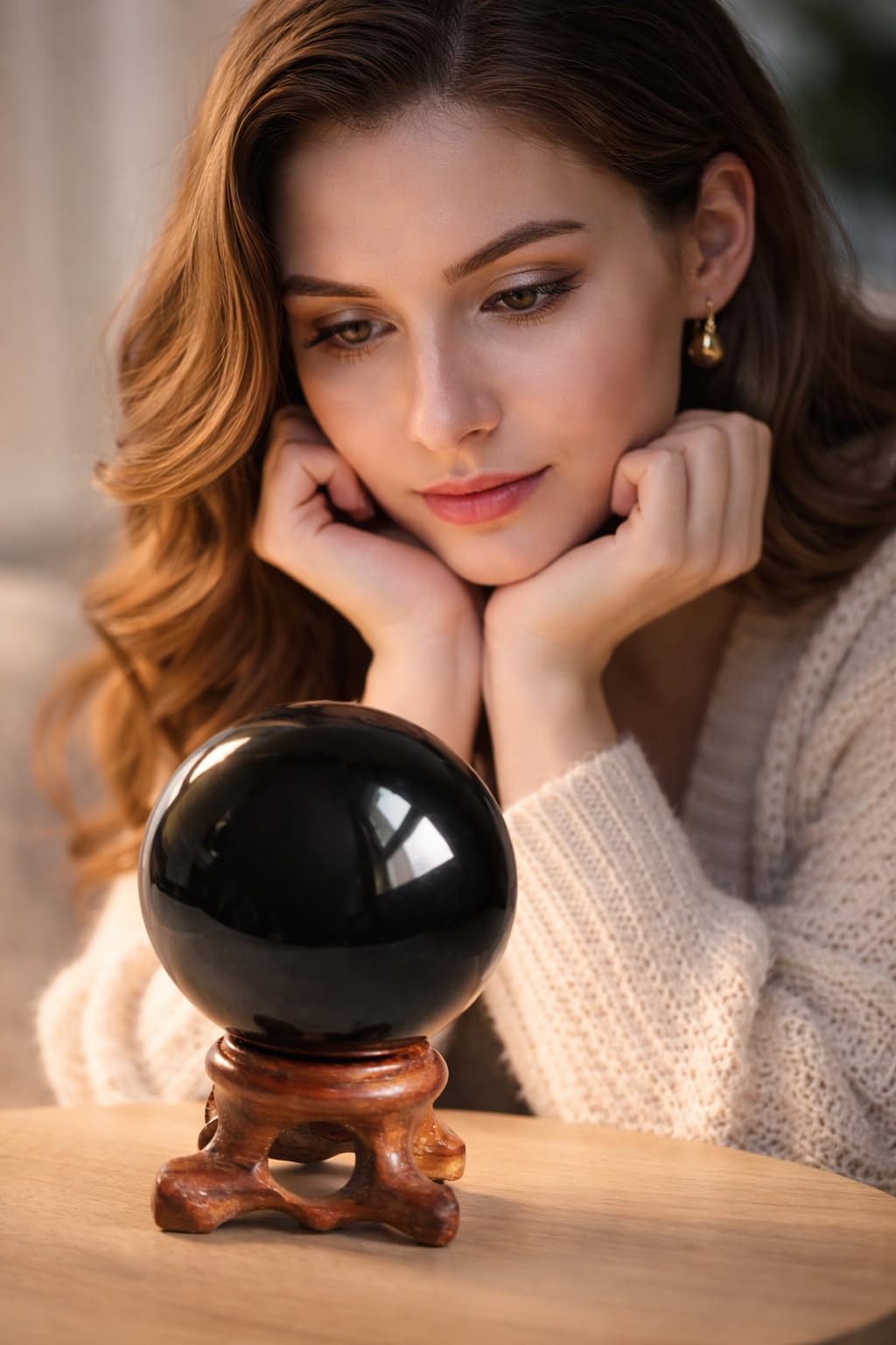 Mina Heal Genuine Obsidian Crystal Sphere for Meditation, Divination, and Feng Shui – Black Crystal Ball for Scrying and Healing