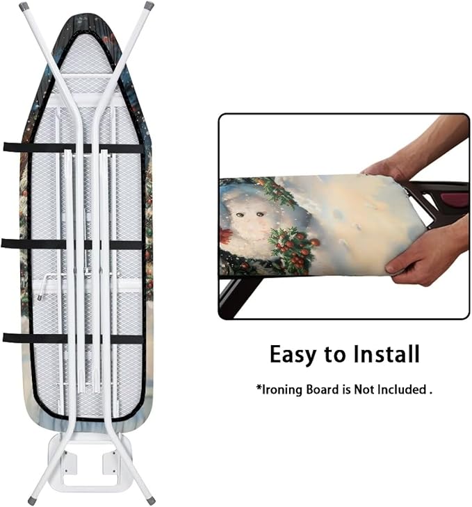 ZDCUSTOM Christmas Night Snowman Ironing Board Cover 13x52 Inch, Scorch &