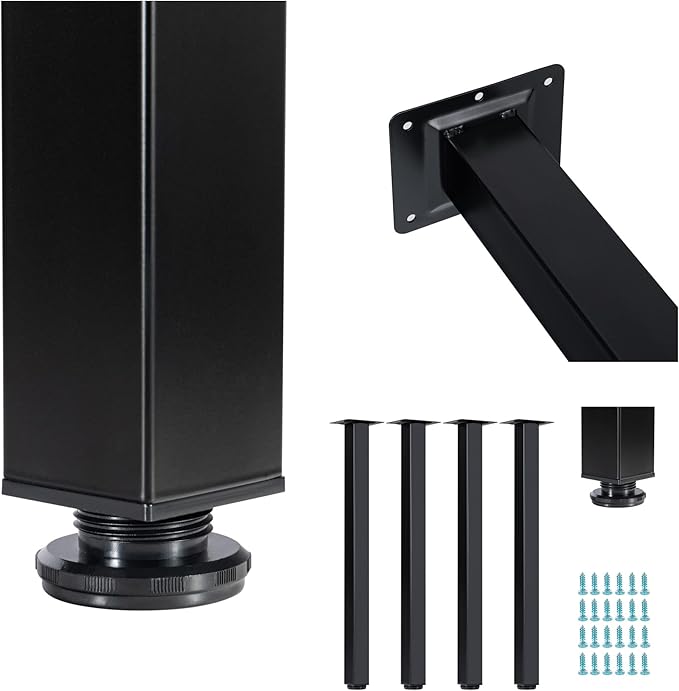 LCSDLHLSY Table Legs 28 inch, Adjustable Metal Furniture Legs, DIY Computer