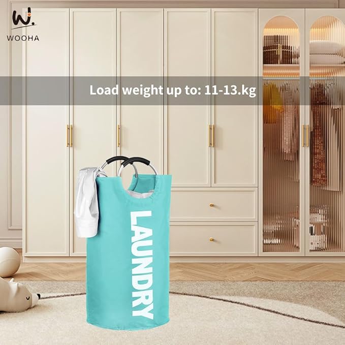 WOOHA 125L Large laundry basket, Collapsible laundry hamper, Tall Clothes