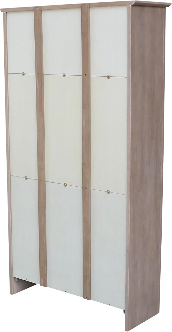Shaker Solid Wood Bookcase, Washed Gray Taupe