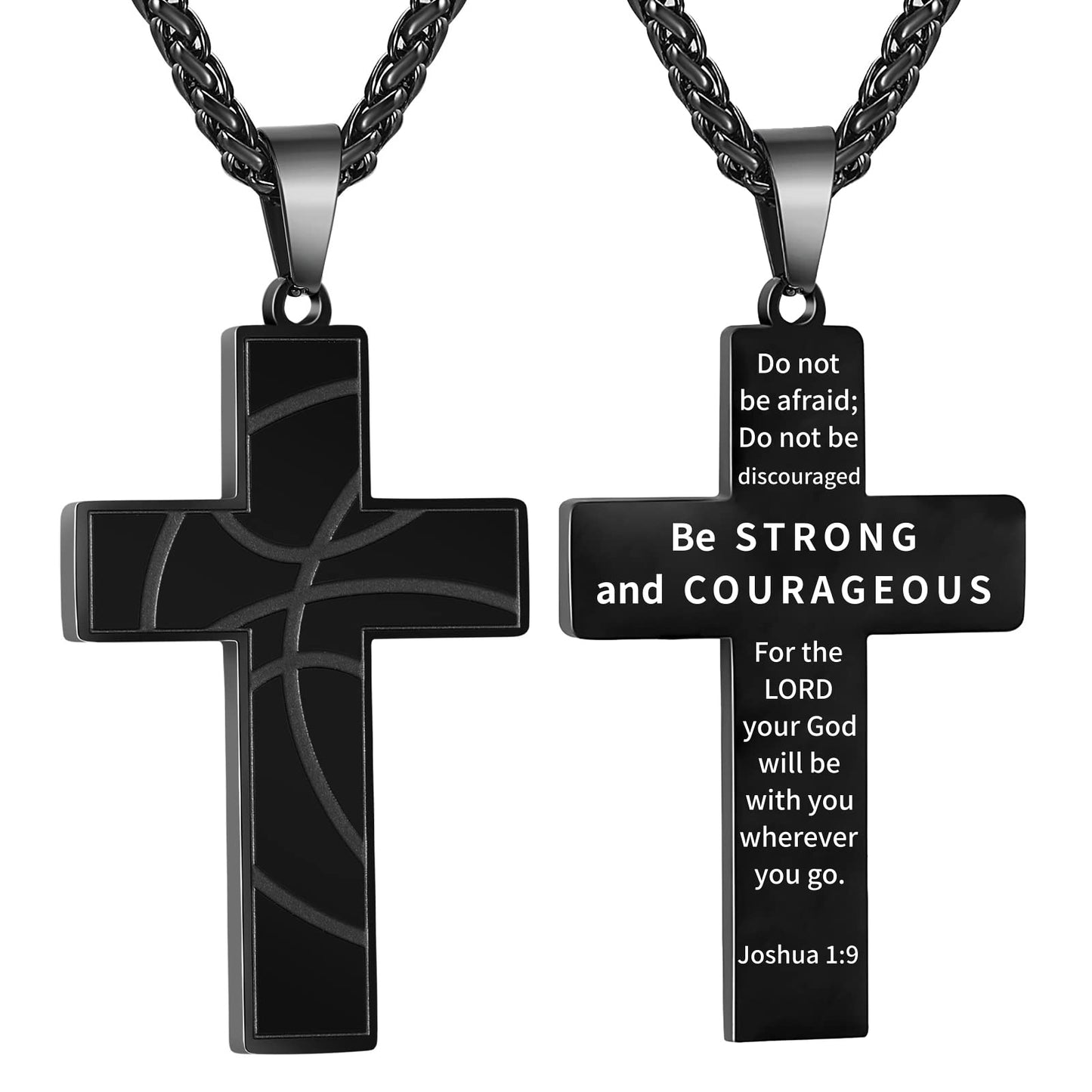 GLITTO Basketball Cross Necklace for Boys Men Christian Religious Chain Baptism First Communion Confirmation Jewelry Graduation Gifts Teenage Teen Kids Age Accessories Stuff