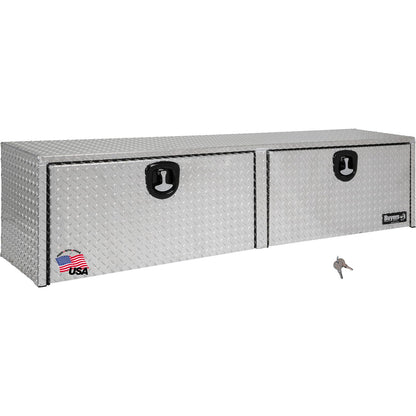 Buyers Products 1701551 Silver Aluminum Diamond Tread Topsider Truck Tool Box, 72x13x16 Inch, Made in USA, Professional Grade, Heavy Duty, Corrosion Resistant, Dual Drop Doors, Compression Latch