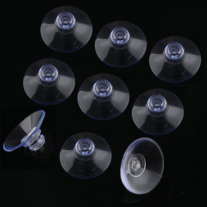 30 Pack Clear PVC Plastic Suction Cups, Anti-Collision, Transparent, Without
