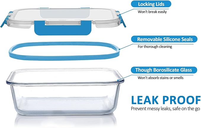 M MCIRCO 24-Piece Glass Food Storage Containers