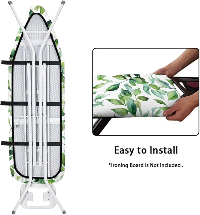 Green Leaves Ironing Board Cover Standard Size 15 x 54 Stain Resistant