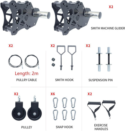 AHTAPFON Smith Machine Attachments for Cable Machine Attachments,Cable Pulley Attachments for Power Rack Attachments,Squat Rack Attachments for Cable Crossover Deep Squat LAT Pull Down