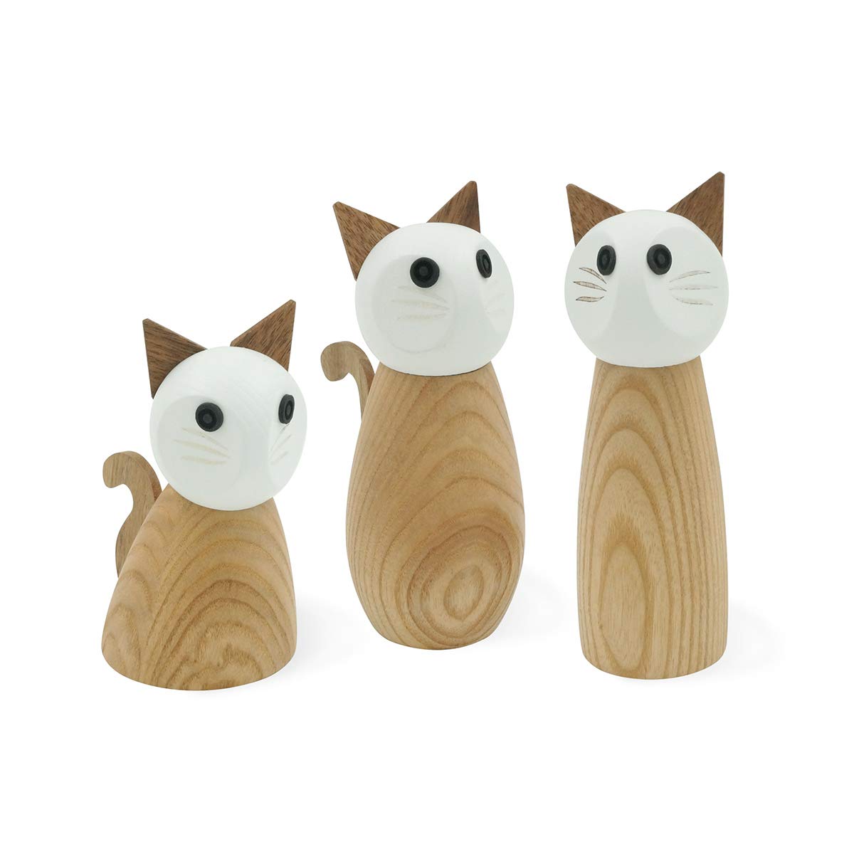 Peterson Housewares Cat Salt or Pepper Mill - Wooden Spice Grinder