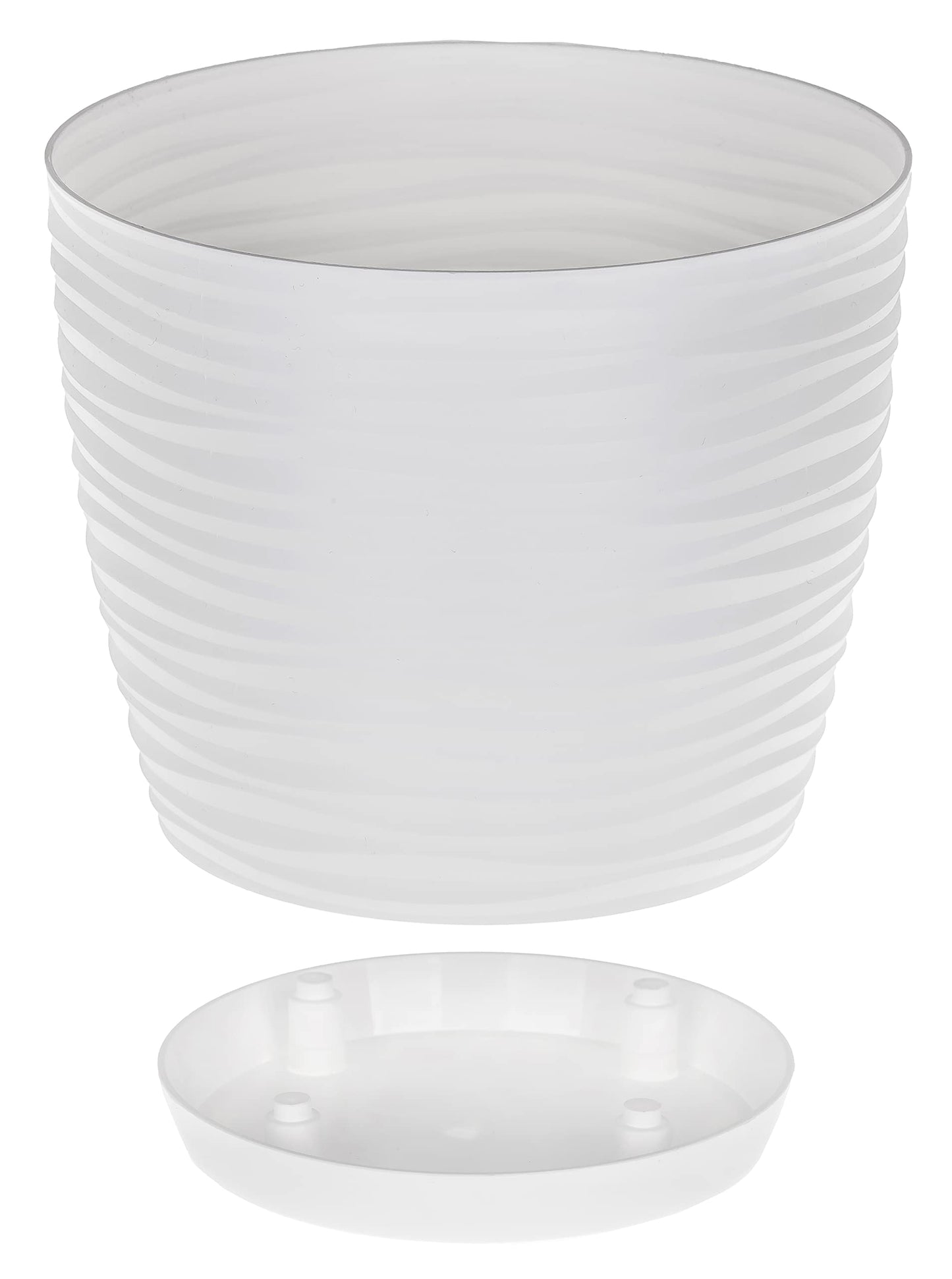 Sahara Indoor Plant Pots – Modern Round Plastic Flower Pots with Drainage Hole & Saucer – 7 Sizes, 8 Colours for Succulents, Herbs, Flowers & Houseplants (27 cm)