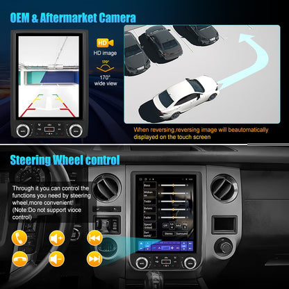 AWESAFE Car Radio for Ford Expedition 2015 2016 2017, Android 13 8 Core T Style 12.1 Inch IPS Touch Screen Car Stereo with Wireless Carplay/Android Auto, GPS, WiFi, Bluetooth, FM, DSP - [4GB+64GB]