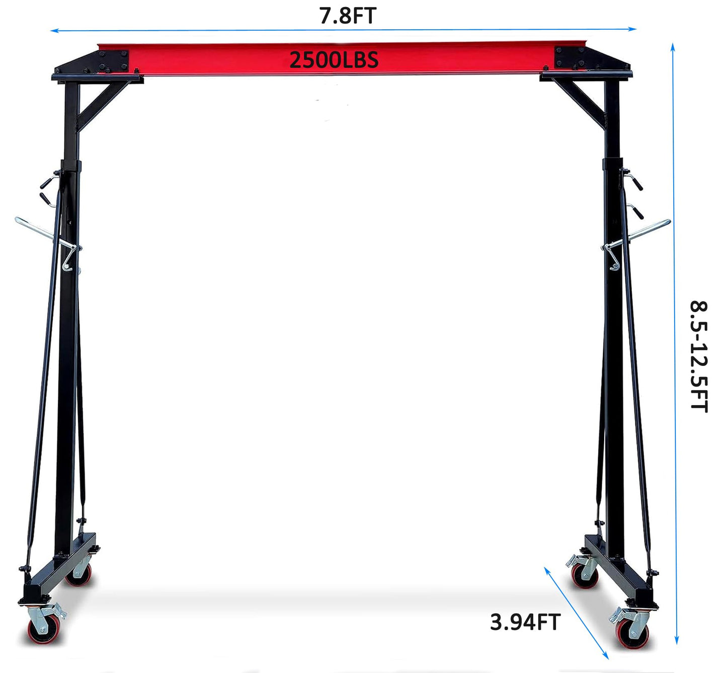Adjustable Gantry Crane - 2 Ton (5000Lbs) Capacity Portable Hoist Frame, Shop Crane Hoist, Trolley, Sling, Shackles, Hooks and Festoon System, Lifting Gantry for Factories, Warehouses, Garage (2 Ton)