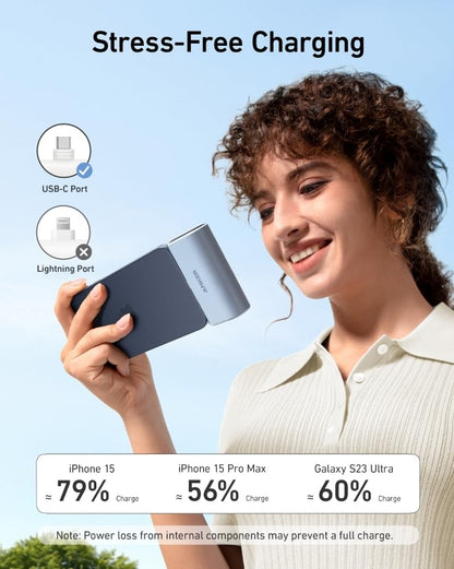 Anker iPhone 17 Portable Charger, Nano Power Bank with Built-in USB C Connector, 5,000mAh Portable Charger 22.5W, for iPhone 17/16/15 Series, Samsung S22/23 Series, iPad Pro/Air, AirPods, and More