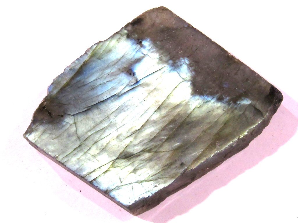 Zentron Crystal Collection: Large Polished Labradorite Slab Ex/A Quality with Velvet Bag